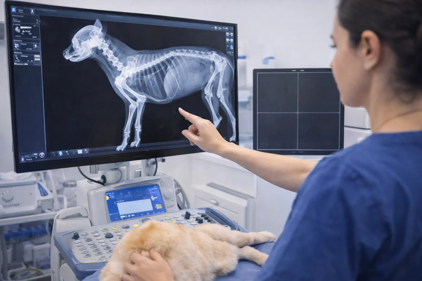 Imagen referencial de radiología digital veterinaria